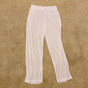 La Palapa WHITE sheer long pants with draw MEDIUM